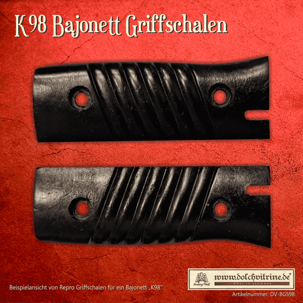 Griffschalen für K98 Bajonett Bakelit Optik in Schwarz