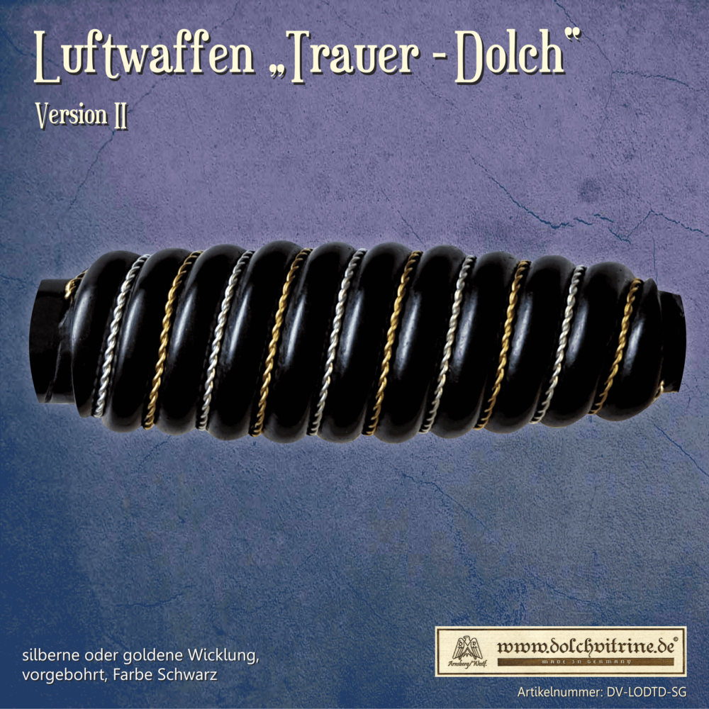 Griff Luftwaffen Offiziersdolch Typ “Trauerdolch” mit Wicklung – Bild 2