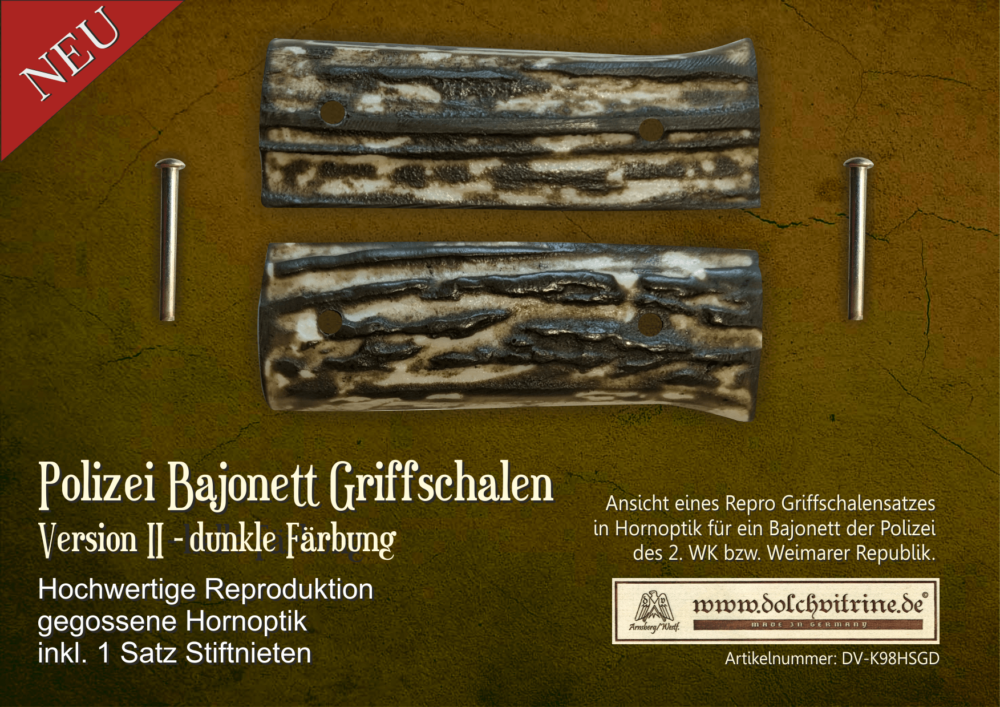 Griffschalen Polizei Bajonett Hornoptik – Bild 2