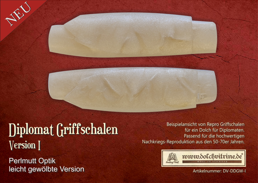 Griffschalen für Diplomaten Dolch in Perlmutt Optik – Bild 2