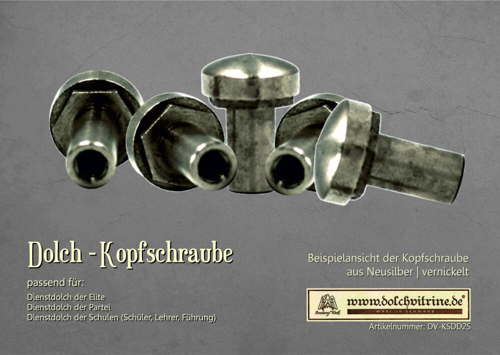 Kopfschraube für Dienstdolche aus Neusilber | Nickel | Gold – Bild 5