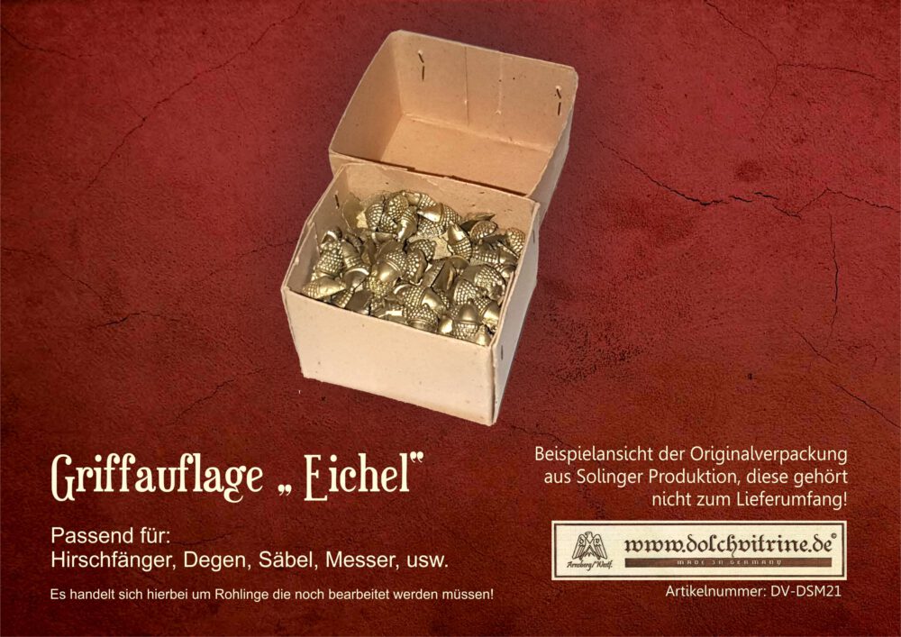 Eichel Griffauflage für Hirschfänger, Jagdmesser uvm. 3 Stück im Set – Bild 2
