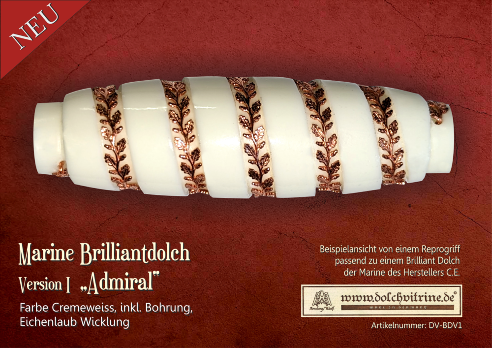 Griff Brillantdolch der Marine Version I “Admiral” mit Eichenlaubwicklung