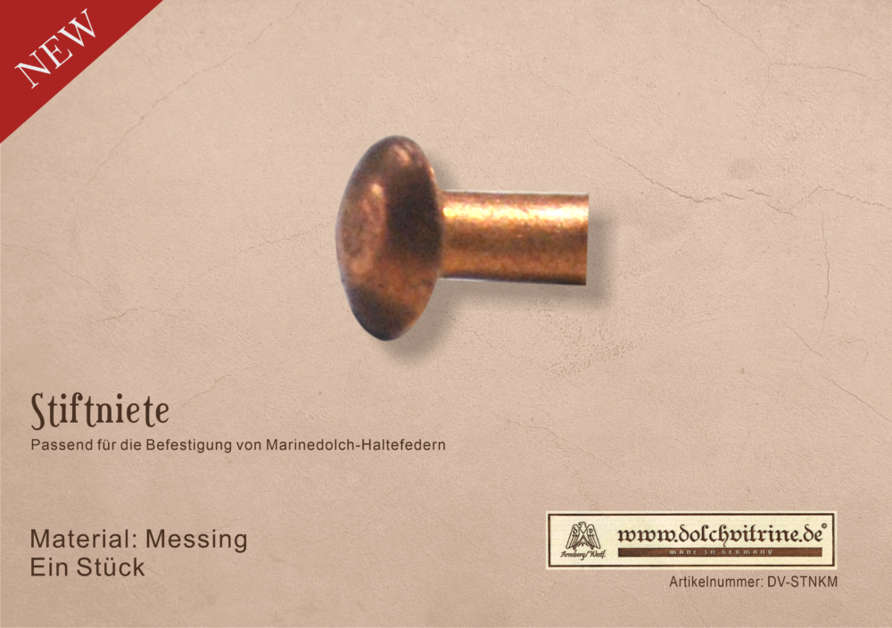 Stiftniete für Marinedolche - Messing