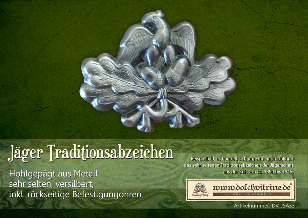 Traditionsabzeichen der Jägerschaft versilbert